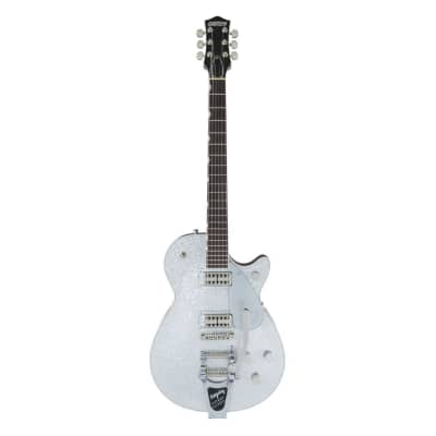 Gretsch G6129T Players Edition Jet FT 6-String Right-Handed Electric Guitar with Bigsby, Rosewood Fingerboard, and High Sensitive Filter'Tron Pickups (Silver Sparkle) for sale