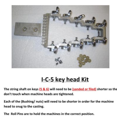 Sho-Bud Pedal Steel Guitar 10 String KeyHead Assembly KIT, 10 String (1-C-5) G701 Raw Head Aluminum image 2