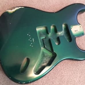 MJT Hardtail Strat Body for Fender style guitar 2017 Sherwood Green Metallic image 4