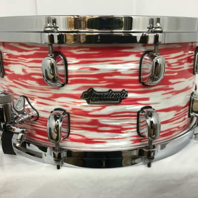 Tama Starclassic Maple 14" Diameter X 6.5" Deep Snare Drum/Red & White Oyster image 1