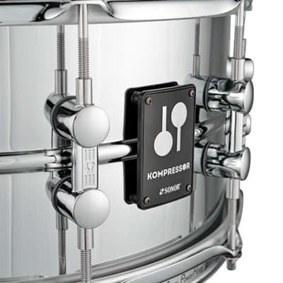 Sonor Kompressor Snare Drum, 14" x 6.5", Steel, Power Hoops, Chrome plated - Authorized Sonor Dealer image 2