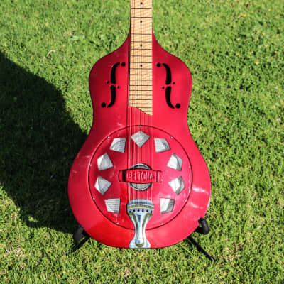 Beltona Pasifika Square Neck Single Cone Resonator Guitar 2009 Red image 1