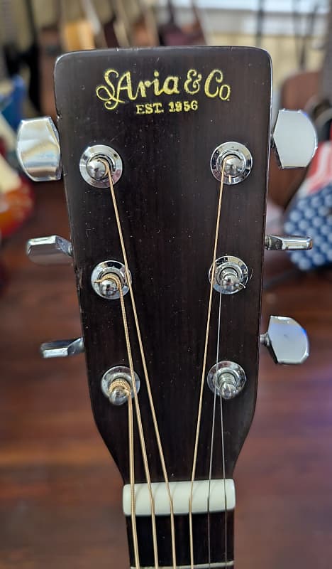 Aria W-180 Dreadnought Acoustic Guitar Vintage 1980's MIJ