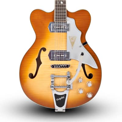 Kay "Barely Used" Reissue Ice Tea "Jazz II" Electric Guitar FREE $250 Case- K775VS-Clapton's Choice image 2