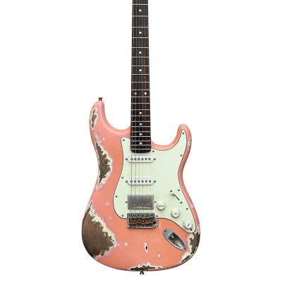 10S iCC Strat 11 Tone HSS Electric Guitar Shell Pink Heavy Relic image 2