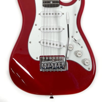 SX 1/2 Size Electric Guitar Package w/Bag Cord Headphones &Video Lessons RST 1/2 CAR Short Scale Red image 3