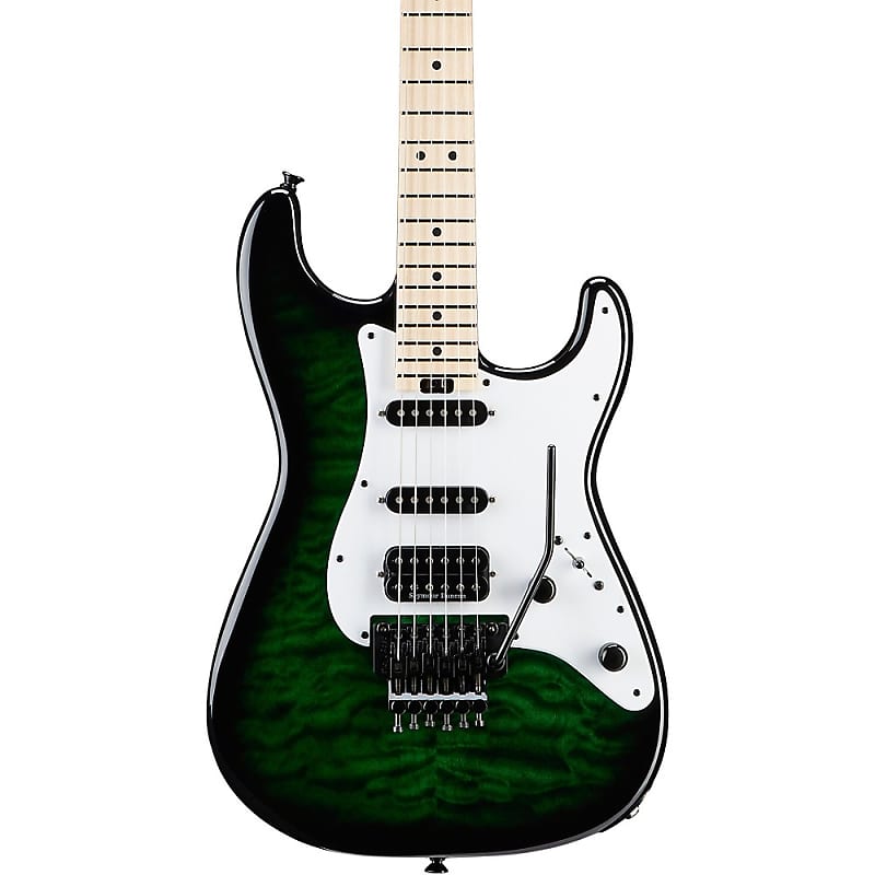 Jackson USA Signature Adrian Smith San Dimas DKQM Electric Guitar Transparent Green Burst image 1