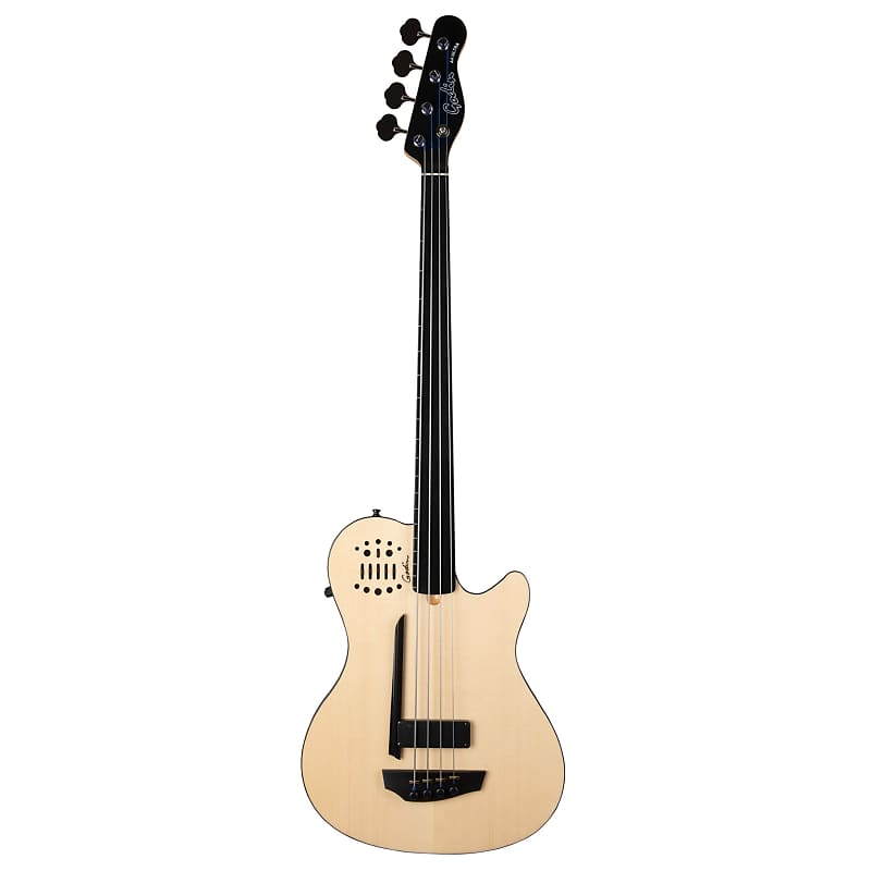 Godin A4 Ultra Fretless A/E Bass Guitar - Natural image 1