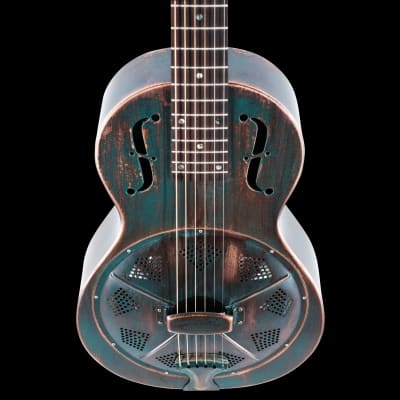 Recording King RM-993-VG | Parlor Metal Body Resonator, Distressed Vintage Green. Now Shipping! image 3