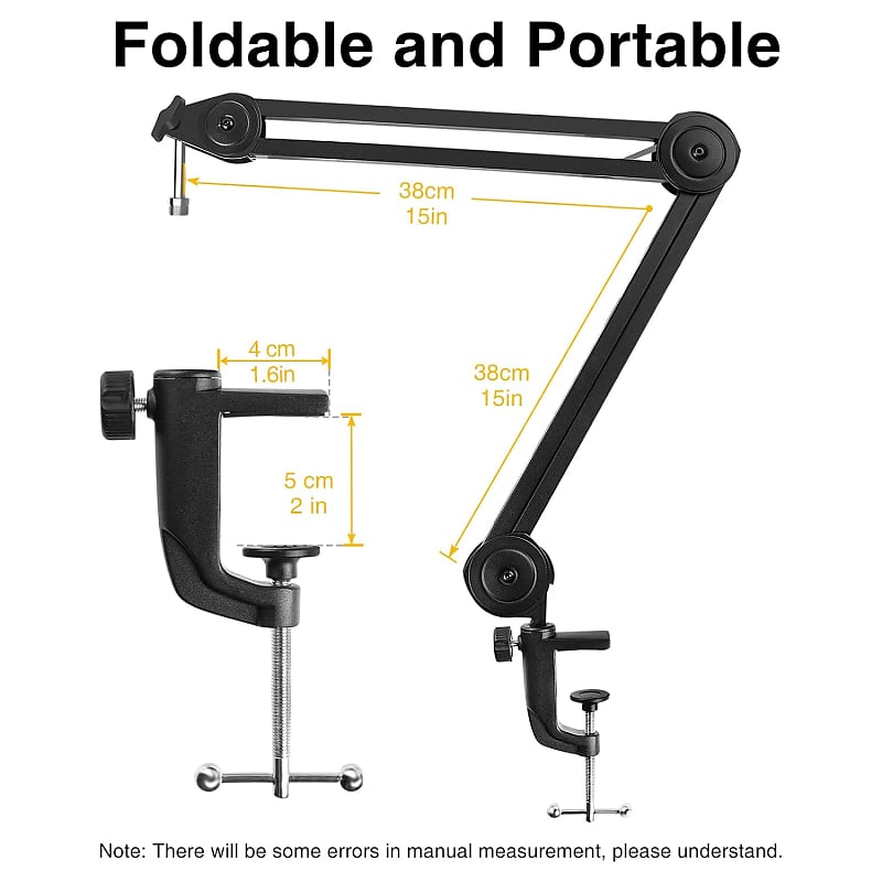InnoGear Low Profile Mic Arm, Boom Arm Mic Stand Desk Adjustable Micro