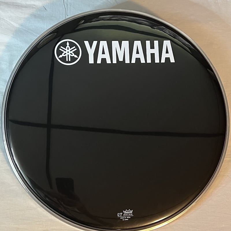 Yamaha Logo Bass Drum Head 20” Black Reverb