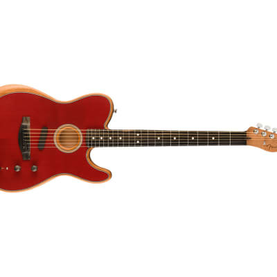 Used Fender American Acoustasonic Telecaster - Crimson Red w/ Ebony FB image 3
