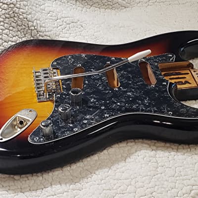 Top quality USA made Alder gloss Nitro body in "3 tone sunburst". Made for a Strat neck.#3TNS-1. only 3lb ,11 ounces. Free pick guard while supplies last. image 9