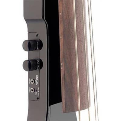 Stagg EDB-3/4-DBR VIOLIN BURST 3/4-Size Electric Double Bass with Gig Bag 2010s - Metallic Black image 2
