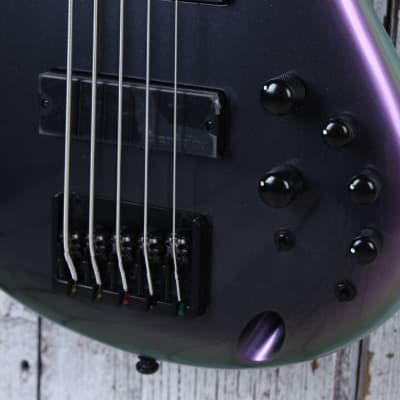 Ibanez SR505E Bass 5 String Electric Bass Guitar Black Aurora Burst Gloss image 4
