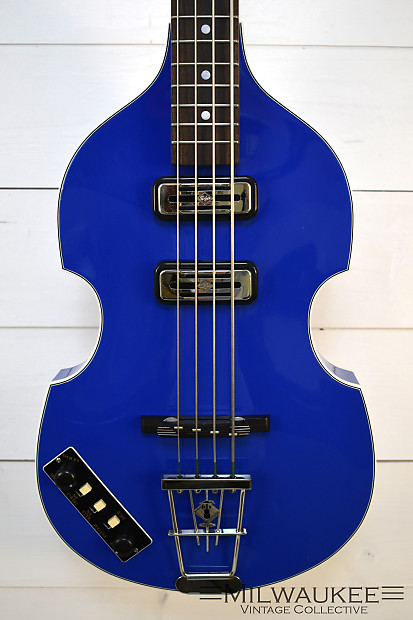 2013 Hofner Bass GL-VB-60-R Gold Label German  Lefty Blue with OHSC #6037 image 1