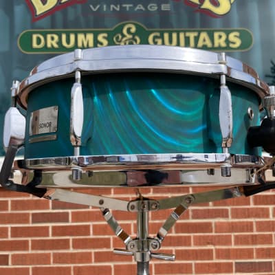 1960s Sonor Teardrop Drum Set Multi-Brilliant Turquoise Satin Flame Blue/Green 20/12/16/5x14 image 23