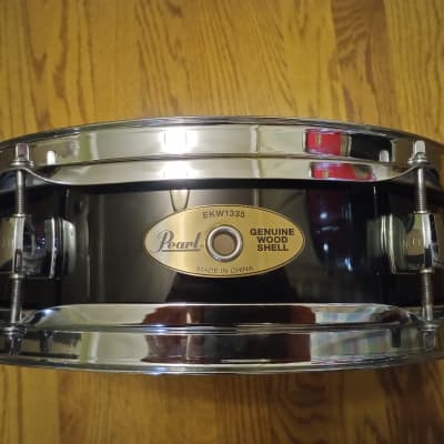 Pearl 3"x13" "Wood Shell"  Piccolo Snare Drum 2000's - Black Wrap image 1