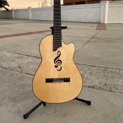 Gerardo Escobedo Hand Made Acoustic Guitar G-Clef With Heart - Rosewood - Ziricote - German Spruce 2020 - Shellac / French Polish image 11