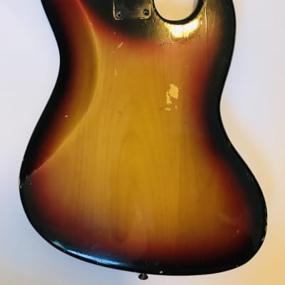 1972 Fender Jazz Bass Lefty Sunburst Body ! 100% Original RARE! image 2