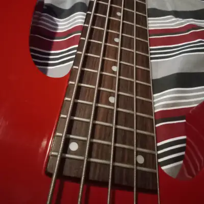 Kramer Baretta 522s 5 String Bass Guitar 1999 MIK Red Set Neck image 4