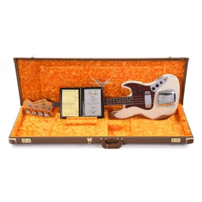 Fender Custom Shop Time Machine 1961 Jazz Bass Heavy Relic Aged Olympic White (Serial #CZ569135) image 9