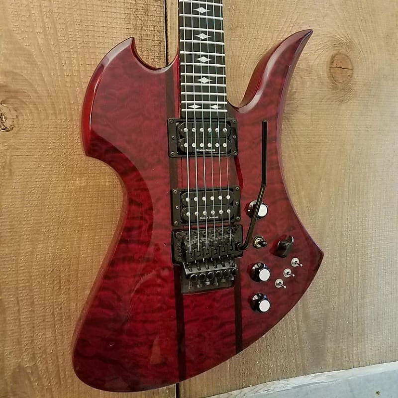 B.C. Rich Mockingbird ST Electric Guitar Transparent Red Quilt