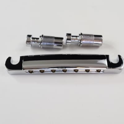 7-String Stop Tailpiece in Chrome and Black - Chrome image 1