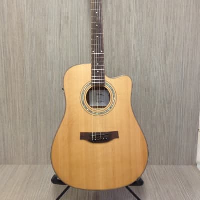 Klema K300DC-CE Satin / Natural Solid Cedar Top,Dreadnought Acoustic Guitar,Cutaway,EQ+ Gig Bag image 1