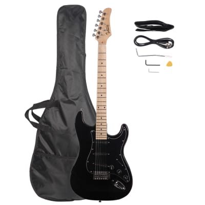 Glarry GST Stylish Electric Guitar Kit with Black Pickguard 2020s - Black for sale