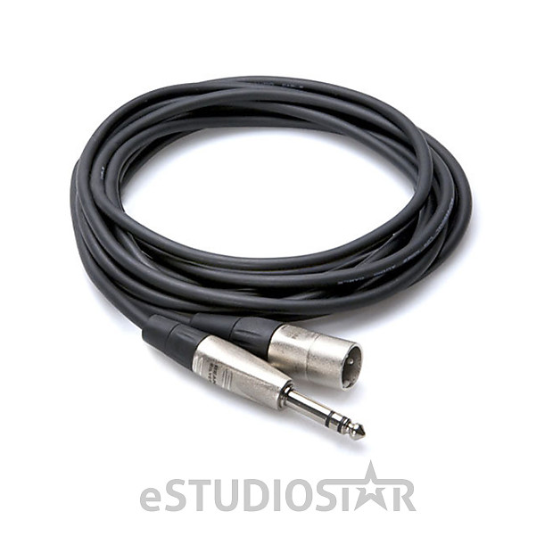 Hosa HSX-015 REAN 1/4" TRS to XLR3M Pro Balanced Interconnect Cable - 15' image 1