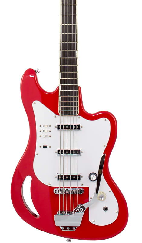 Eastwood TB64 6-String Bass Fiesta Red image 1
