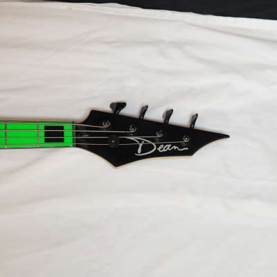 DEAN Custom Zone 4-string BASS guitar new w/ Hard CASE - Florescent Nuclear GREEN image 5