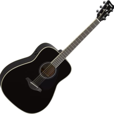 Yamaha FG-TA TransAcoustic Dreadnought Acoustic Electric Guitar Black image 5