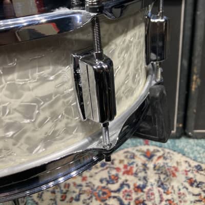 Rogers 14x5" Dyna-Sonic Snare Drum 1960s - White Marine Pearl, Stunning! image 12