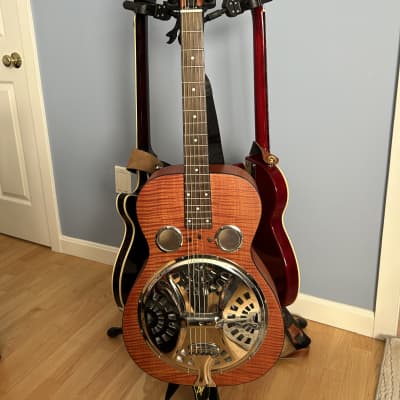Dobro Hound Dog Deluxe Roundneck with Fishman Nashville Spider Style Resonator Pickup 2010s - Vintage Brown for sale