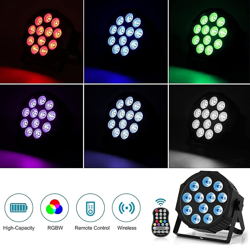 Rechargeable Black Lights For Glow Party Halloween Battery Powered Portable  Black Light DMX Sound Activated Control 36 LED UV Wireless Uplights For  Glow In The Dark Parties DJ Disco Events Bar