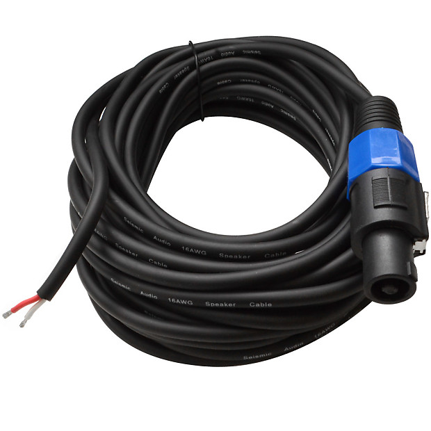 Seismic Audio SPRW35 Raw Wire to Speakon Speaker Cable - 35' image 1