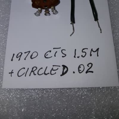 1970 CTS 1.5 M Gibson POT + Fender Stratocaster .02 uF Circle D ceramic disc capacitor image 1