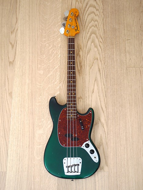 1968 Fender Mustang Bass Sherwood Green Vintage Shortscale Bass Guitar w Case Reverb