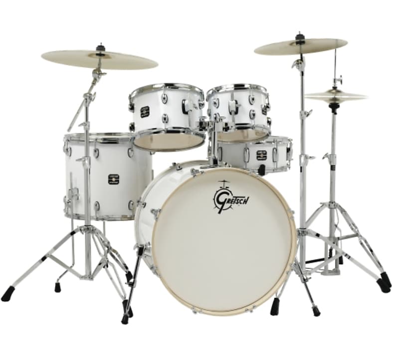 Gretsch Energy 5-Piece Kit with Full Hardware Package & Paiste Cymbals White image 1