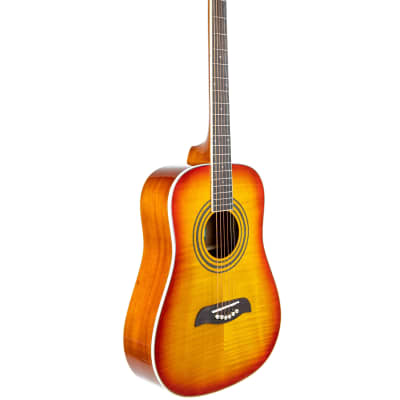 Oscar Schmidt OG5 3/4-Size Kids Acoustic Guitar - Flame Yellow Sunburst w/ Gig Bag image 4