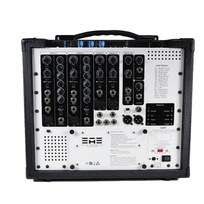 Elite Acoustics EAE  A6-55 100 W 6 Chan Acoustic Amplifier with LFP Battery/Bluetooth Black Carbon Fiber image 6