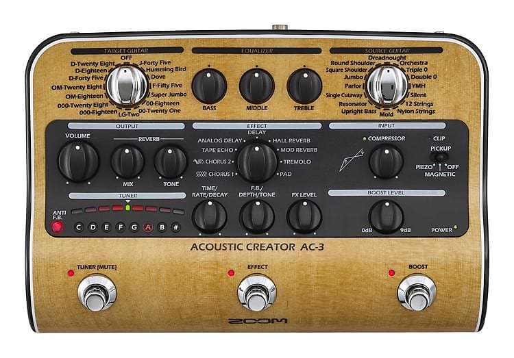 Zoom AC-3 Acoustic Creator Enhanced Direct Box and Multi-effects Pedal image 1
