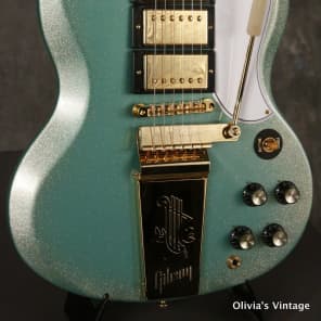 RARE 2010 Gibson Custom Shop SG/Les Paul Custom reissue INVERNESS GREEN SPARKLE image 1