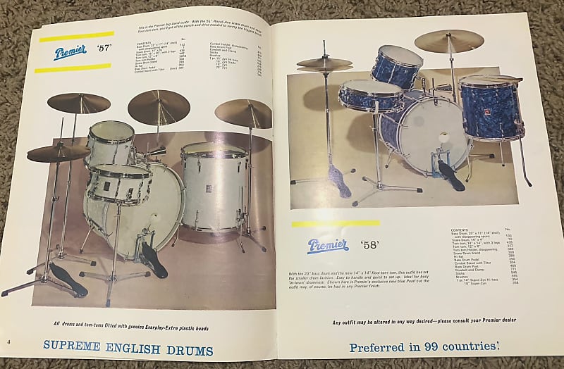 Premier Vintage Drum Catalog 1964 Reverb