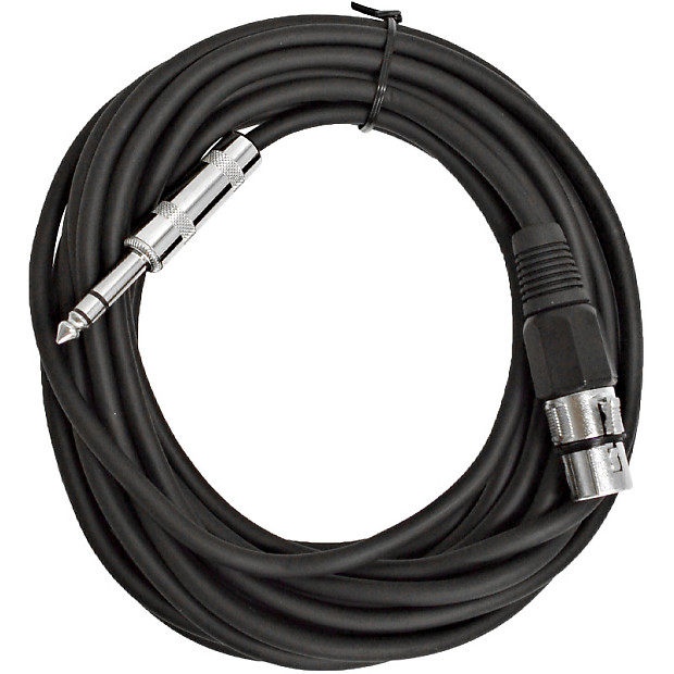Seismic Audio SATRXL-F25BLACK XLR Female to 1/4" TRS Male Patch Cable - 25' image 1