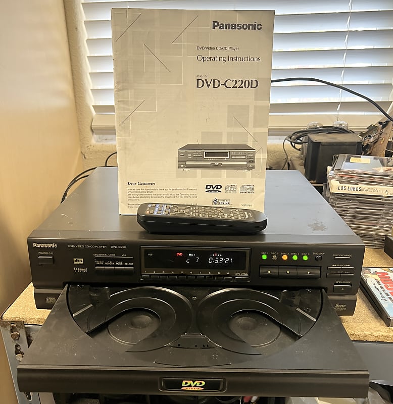 Panasonic DVD C220 5-Disc Multi CD DVD Changer Player w/ Remote & Instructions; Tested image 1