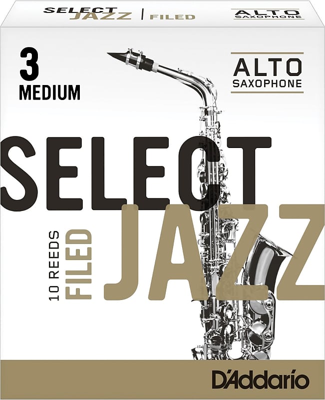 D’addario Jazz Select Filed Eb Alto Saxophone Reeds, 10 Ct, 3M Strength image 1