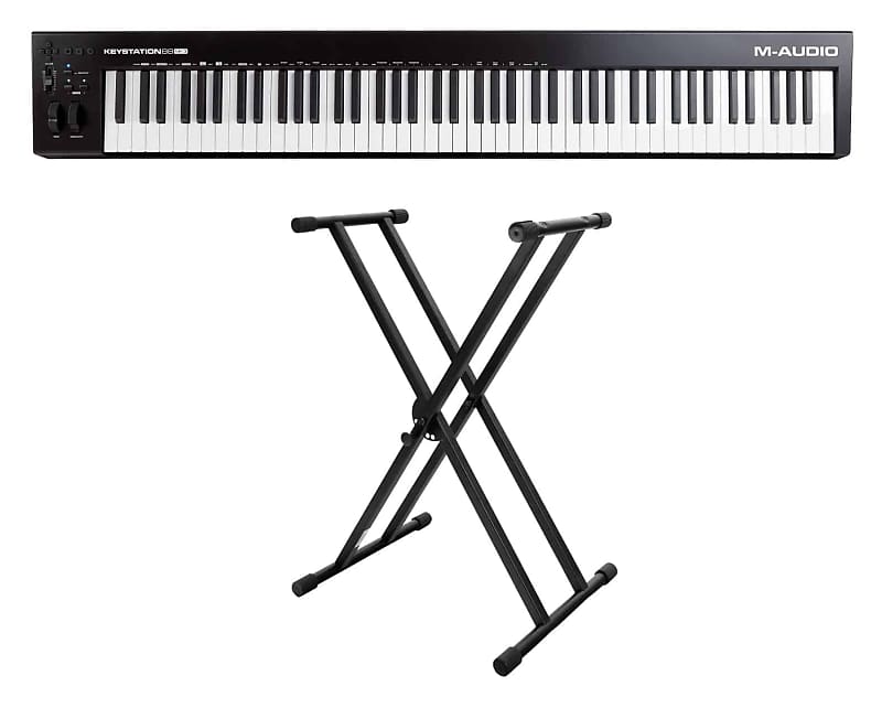 M-Audio KeyStation 88 MK3 Set - USB-MIDI Controller with 88 Semi-Weighted  Keys and Keyboard Stand in Black